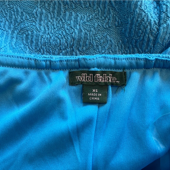 Wild Fable Knit Halter Top Stretchy Bright Blue small Side Slit Mini Dress SzXS - Picture 7 of 12